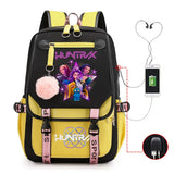 2025 KPop Movie Print School Backpack with USB Port – Laptop Bag for Girls & Boys