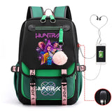 2025 KPop Movie Print School Backpack with USB Port – Laptop Bag for Girls & Boys