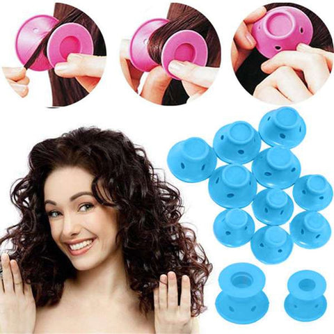 10Pcs Heatless Silicone Hair Curlers