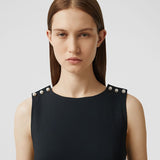 Chic Pearl Strap Backless Bandage Little Black Mini Dress