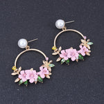 Flower Metal Big Circle Earrings