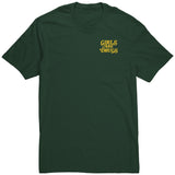 Girls Are Drugs Shirt Dark Green Yellow Double Print