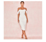 Off Shoulder Ruched Bodycon Cocktail Party Dress