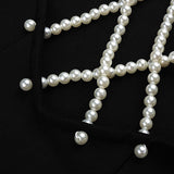 Chic Pearl Strap Backless Bandage Little Black Mini Dress