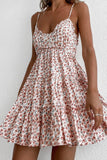 Frilly Ditsy Floral Spaghetti Strap Fit And Flare Mini Summer Sundresses