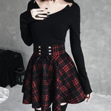Corset Waist Tartan Skater Skirt
