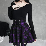 Corset Waist Tartan Skater Skirt