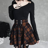 Corset Waist Tartan Skater Skirt
