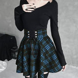Corset Waist Tartan Skater Skirt