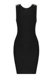 Chic Pearl Strap Backless Bandage Little Black Mini Dress