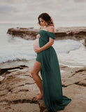 Maternity Strapless Photoshoot Dress Half Sleeves Maternity Photoshoot Gowns
