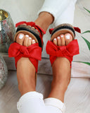 Butterfly Bow Slip On Sandals