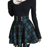 Corset Waist Tartan Skater Skirt