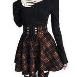Corset Waist Tartan Skater Skirt