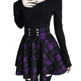 Corset Waist Tartan Skater Skirt