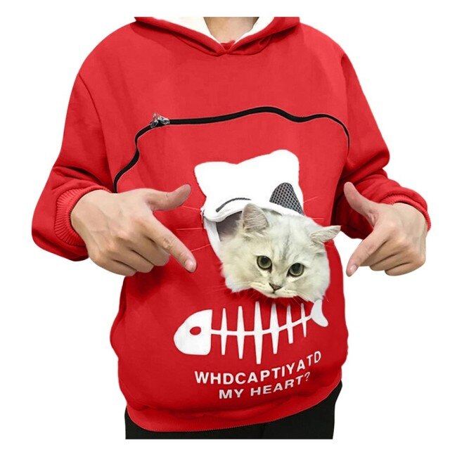 Cat sweatshirt online pouch