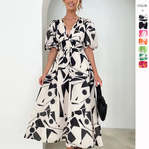 Geometrical Printed Maxi Dress