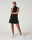 Round Neck Pockets Tailored Mini Dress