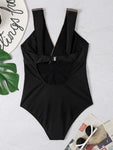 Swimsuit V Neck Gold Detail