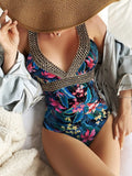 Swimsuit V Neck Gold Detail