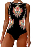 Boho High Neck One Piece Swimsuit