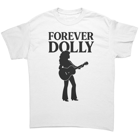 Forever_Dolly_Silhouette_Guitar_T-Shirt_White_Front_Mockup.png