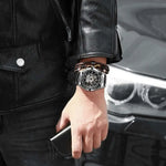 Stainless Steel Waterproof Mens Skeleton Watch