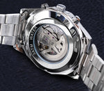 Stainless Steel Waterproof Mens Skeleton Watch