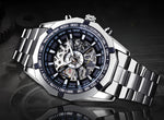 Stainless Steel Waterproof Mens Skeleton Watch