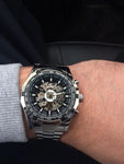 Stainless Steel Waterproof Mens Skeleton Watch