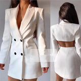 Slim Blazer Tailored Mini Dress