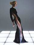 Black Sheer Mesh Tube Bodycon Dress
