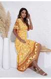 Bohemian V-Nck Maxi Dress