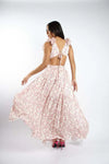 Flower Pink Cassini Backless Long Dress