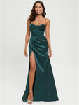 Sheath/Column Sweetheart Floor-Length Satin Prom Dress