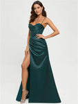 Sheath/Column Sweetheart Floor-Length Satin Prom Dress