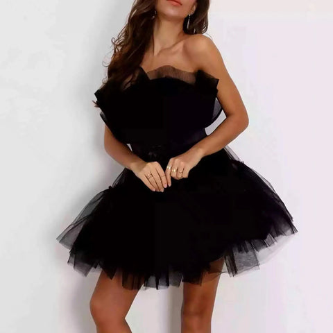 80s Ruffle Prom Dress