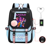 2025 KPop Movie Print School Backpack with USB Port – Laptop Bag for Girls & Boys