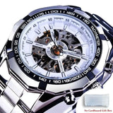 Stainless Steel Waterproof Mens Skeleton Watch