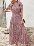 Boho Floral Print Maxi Dress