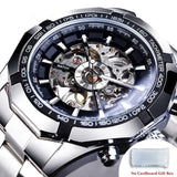 Stainless Steel Waterproof Mens Skeleton Watch