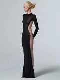 Black Sheer Mesh Tube Bodycon Dress