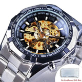 Stainless Steel Waterproof Mens Skeleton Watch