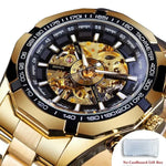 Stainless Steel Waterproof Mens Skeleton Watch