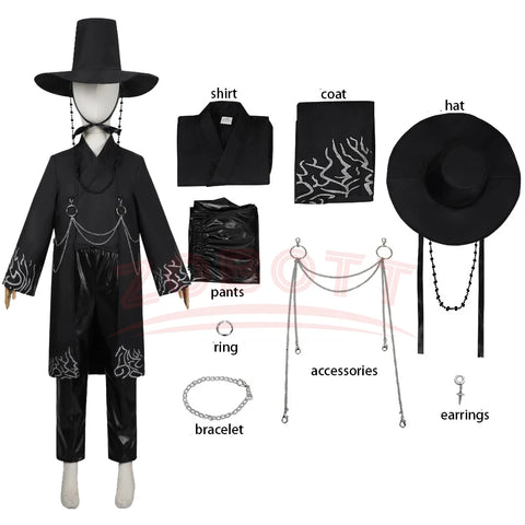 Kpop Demon Hunters Saja Kids Costume – Jinu Cosplay Outfit with Hat and Accessories for Boys