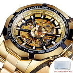 Stainless Steel Waterproof Mens Skeleton Watch