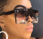 Oversize Square Sunglasses Flat Top Gradient