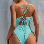 Lace-up Side Underwire One Piece Swimsuit