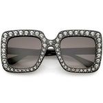 Oversize Rhinestone Square Sunglasses