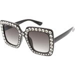 Oversize Rhinestone Square Sunglasses